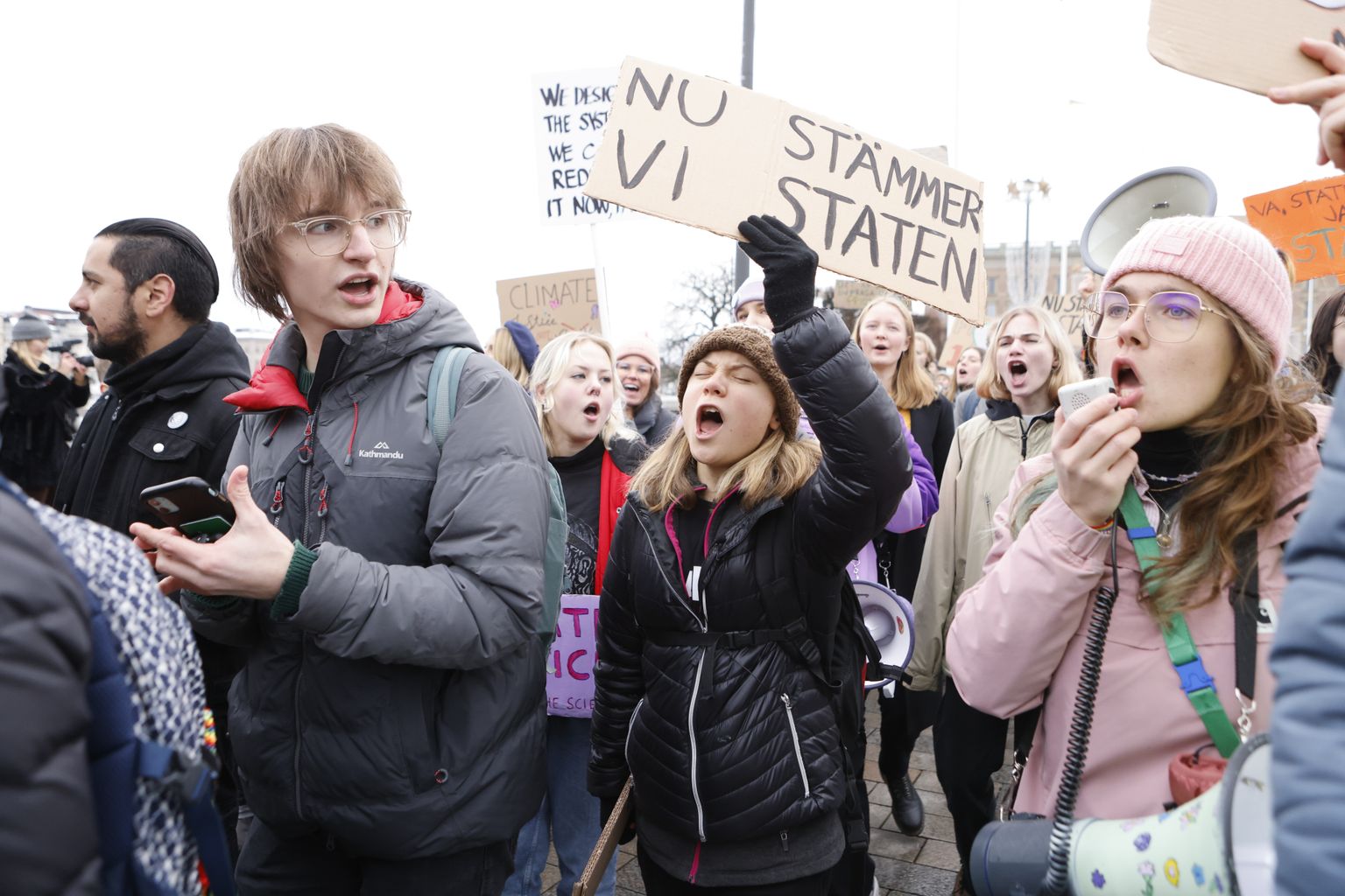 Noorte kliimaprotest Stockholmis.