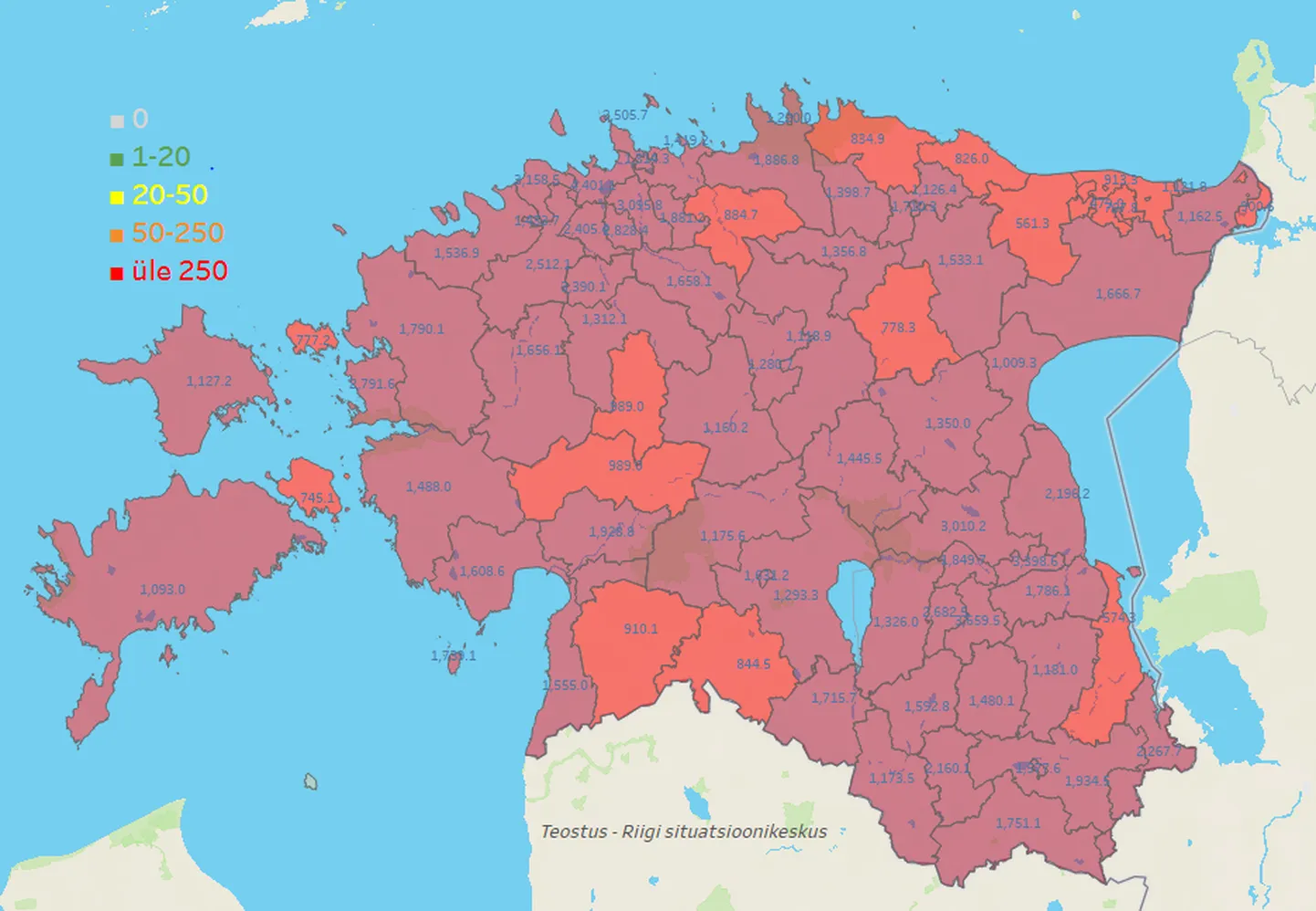 Koroonanäitajad Eestis ja Järvamaal