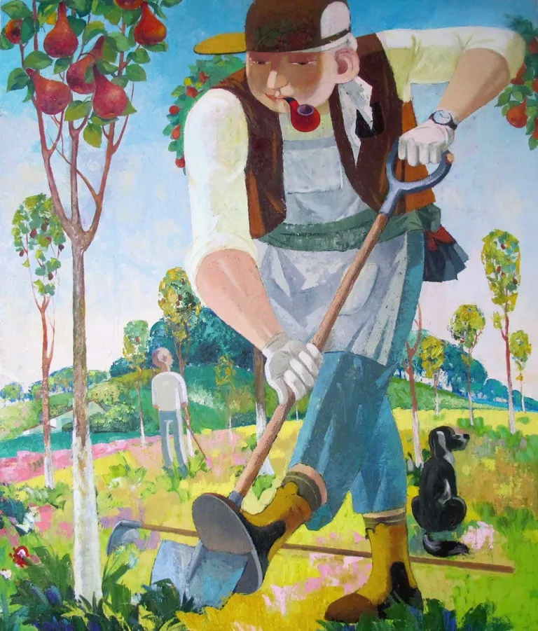 Nugzars Kakhiani "Dārznieks" (audekls, eļļa, 60x70 cm)