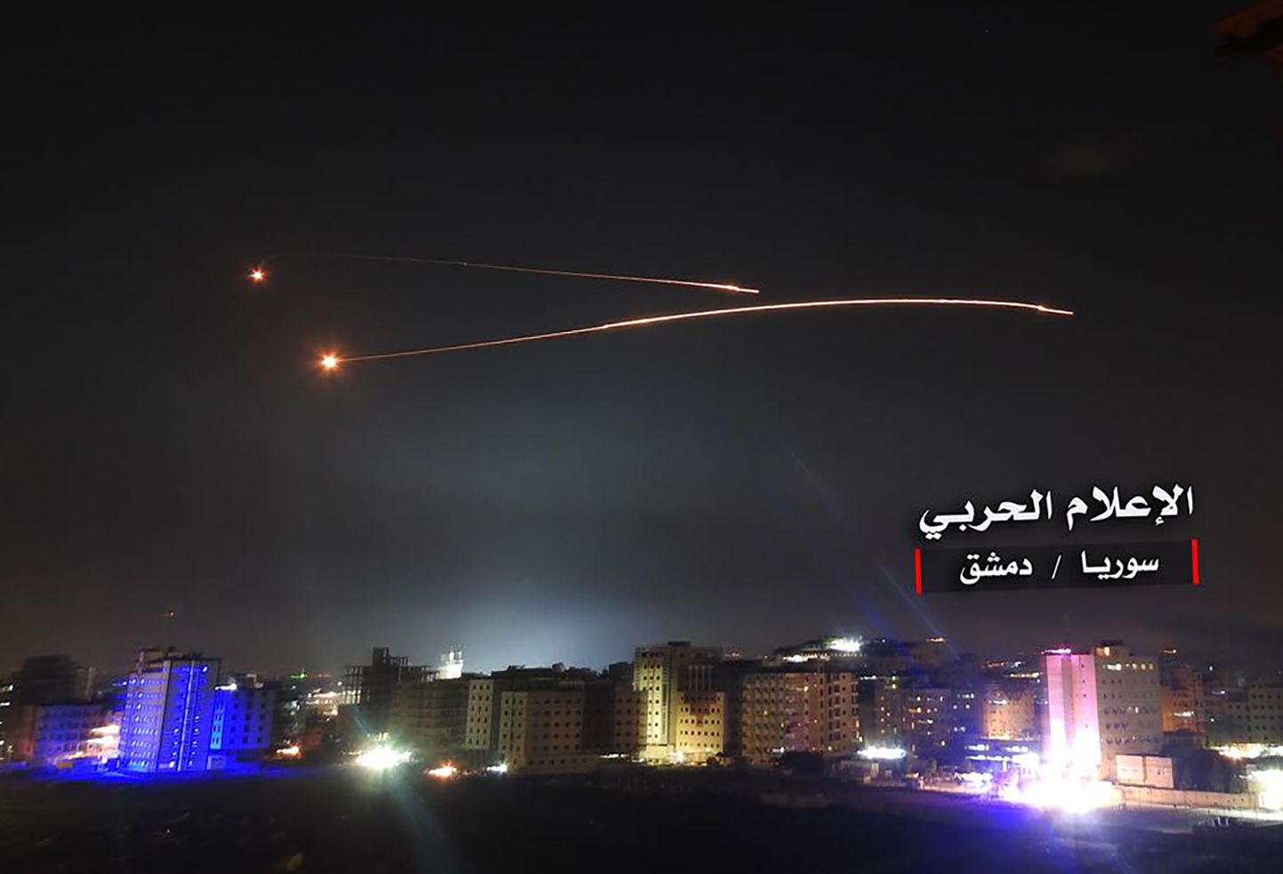 Süüria õhukaitse maikuus tõrjumas raketirünnakut Damaskuse ümbruses.