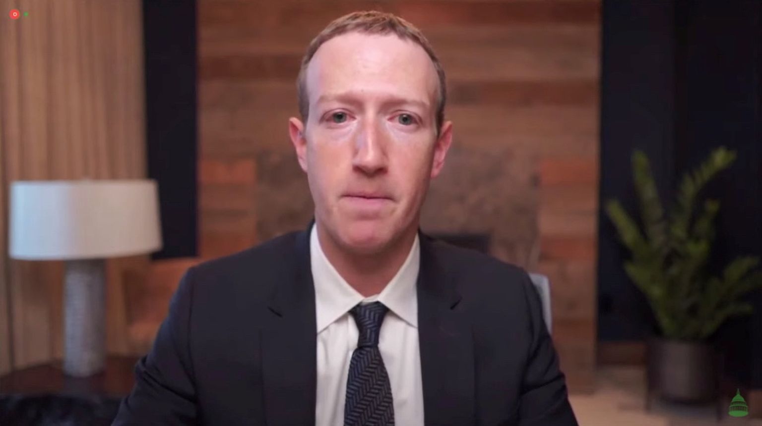Facebooki tegevjuht Mark Zuckerberg virtuaalsel kuulamisel Kongressi komisjoni ees 2021. aasta 25. aprillil.