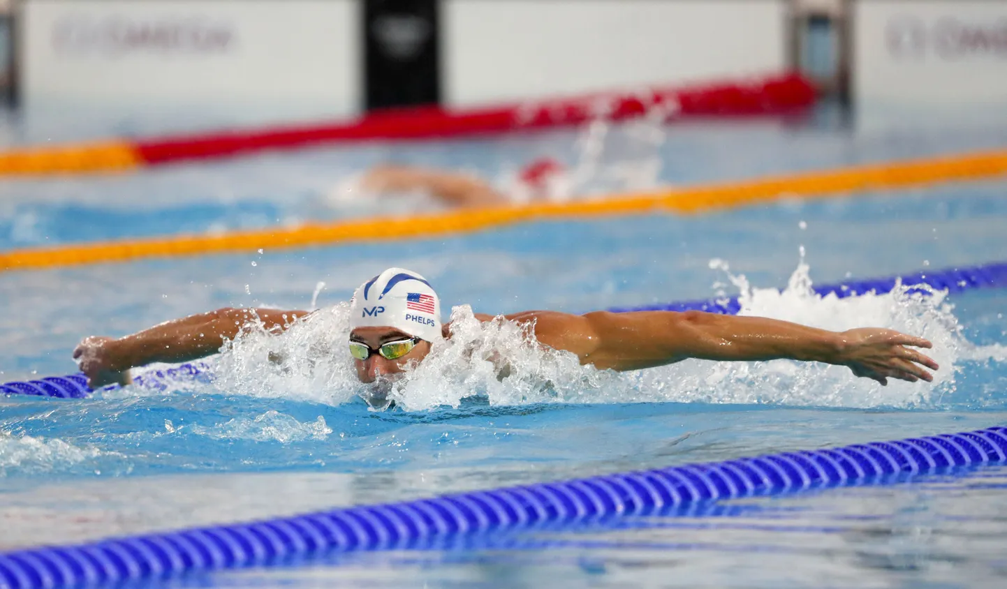 Rio ujumisvõistluste harjutusbassein. Pildil Michael Phelps.