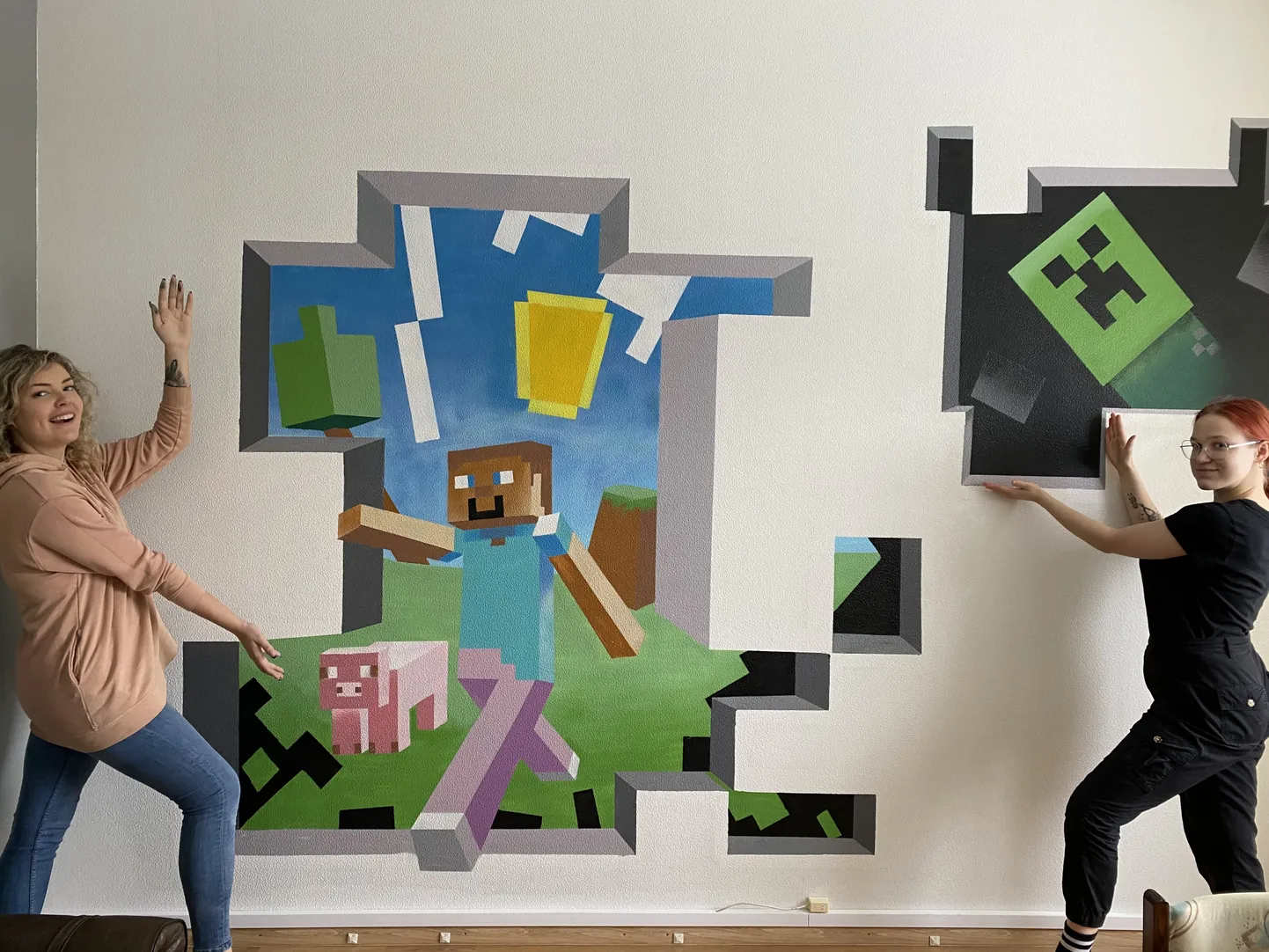 Grasping Graffiti meeskond andis grafiti projekti käigus uue ilme Ilmatsalu noortekeskuse xBoxi toale.