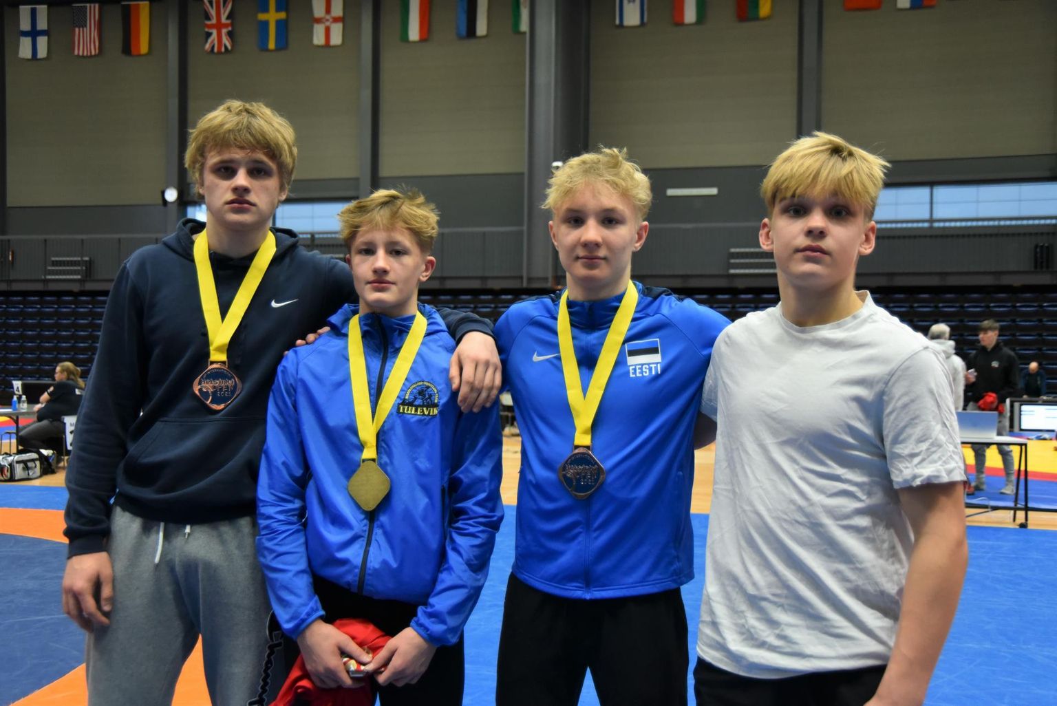 Medalitega premeeritud kadettide võistkond (vasakult) Kristjan-Martin Loit, Rene Talts, Janar Lips ja Rasmus-Ronin Jõgi.