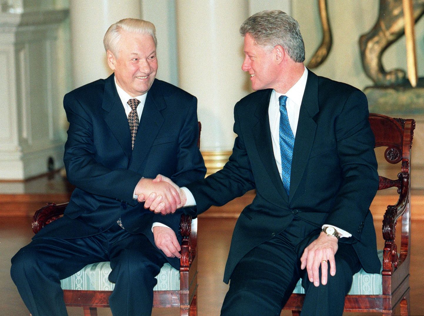 Билл Клинтон и Борис Ельцин.