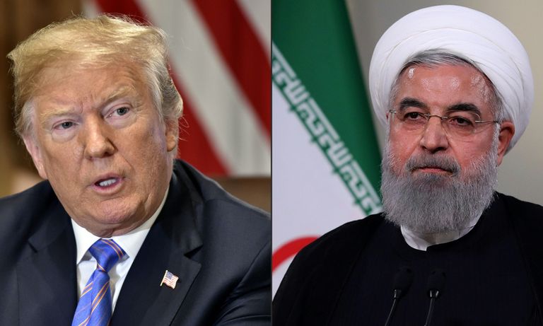 ASV prezidents Donalds Tramps un Irānas prezidents Hasans Rohani