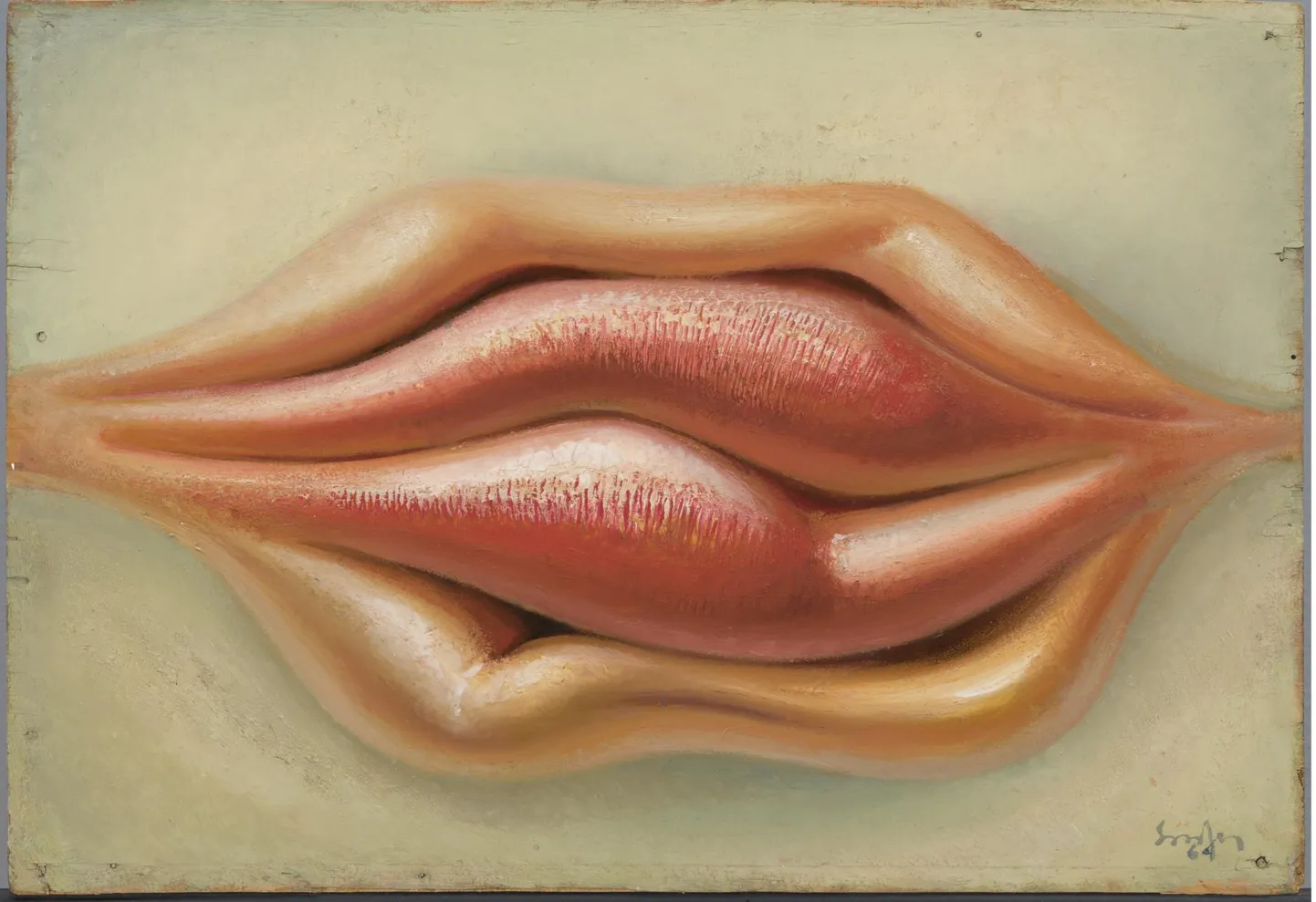 Ülo Sooster «Huuled», 1964. Õli, vineer. Eesti Kunstimuuseum.