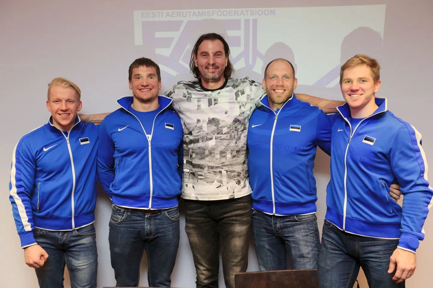 Vasakult: Joosep Karlson, Kaarel Alupere, Imre Pulai, Tarmo Tootsi ja Kaspar Sula.