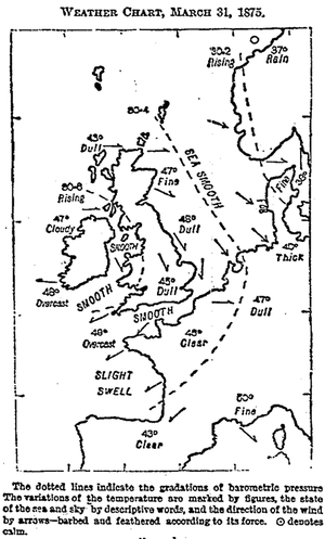 Esimene ajalehes − The Timesis − avaldatud ilmakaart.