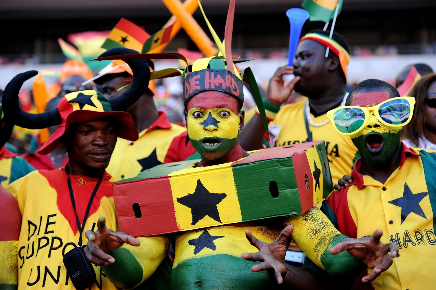 Ghana jalgpallikoondise fännid.
