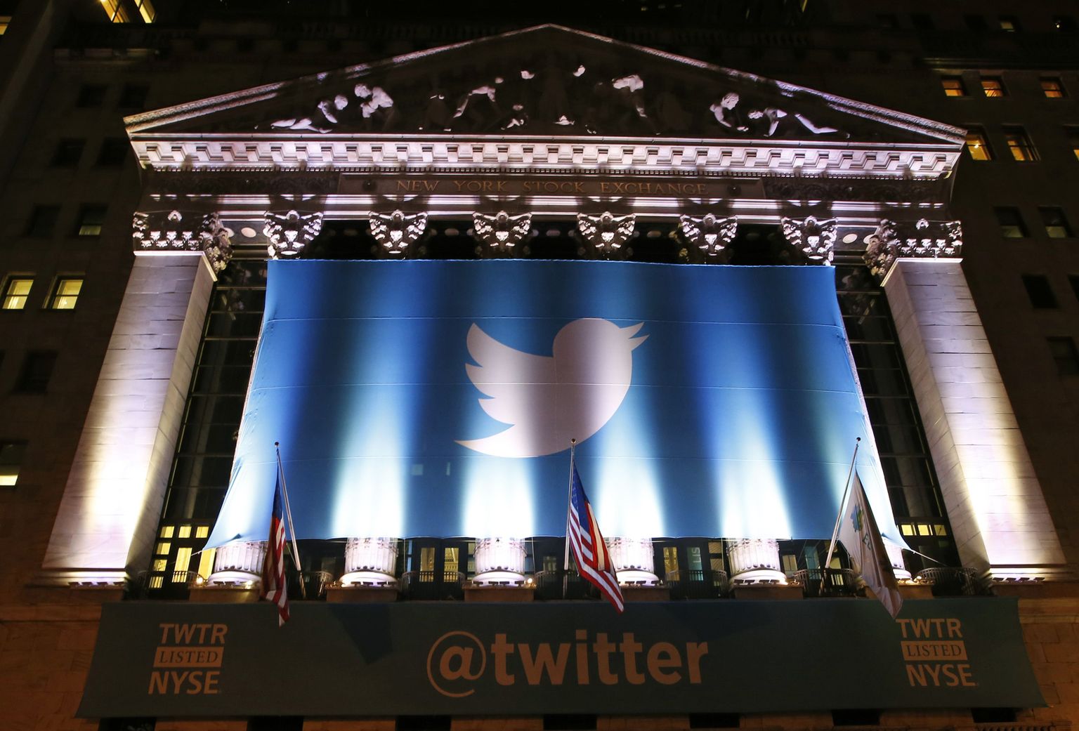 New Yorgi börs on ehitud juba Twitteri lipu ja bänneriga.