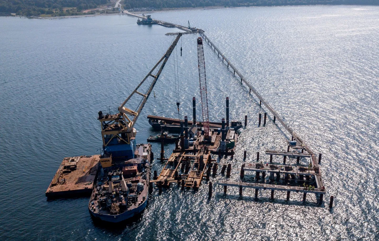 Paldiski LNG kai ehitus. Droonifoto.