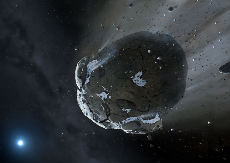 Asteroid. Pilt on illustreeriv