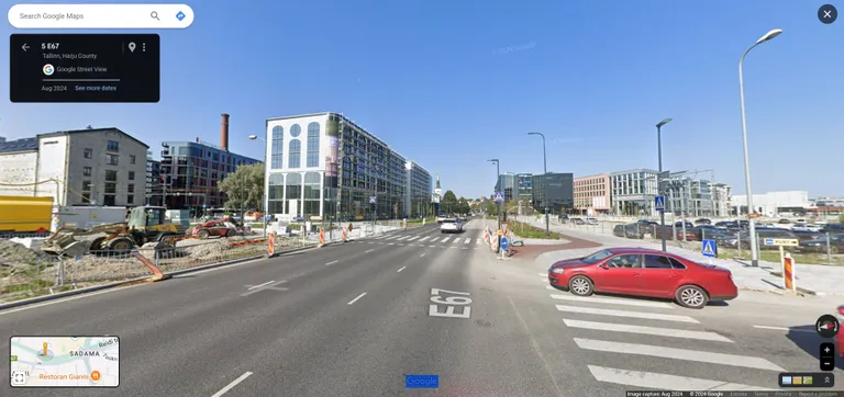 Tallinna Ahtri tänava sellesuvised ehitustööd on samuti Google'i kaardile värskelt salvestatud.