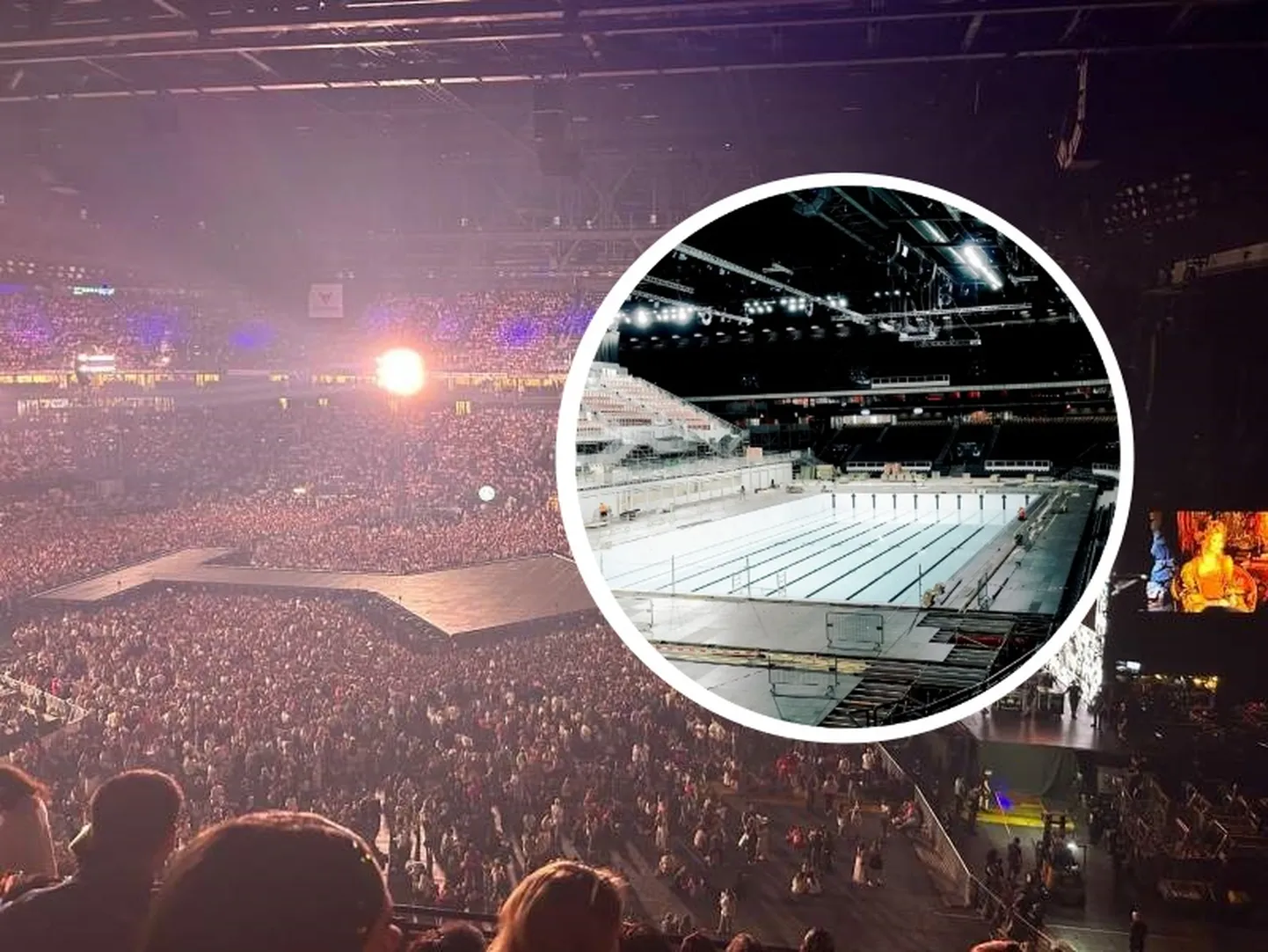 Taylor Swifti kontsert Pariisis La Défense areenal, millest sai olümpiamängudeks ujula.