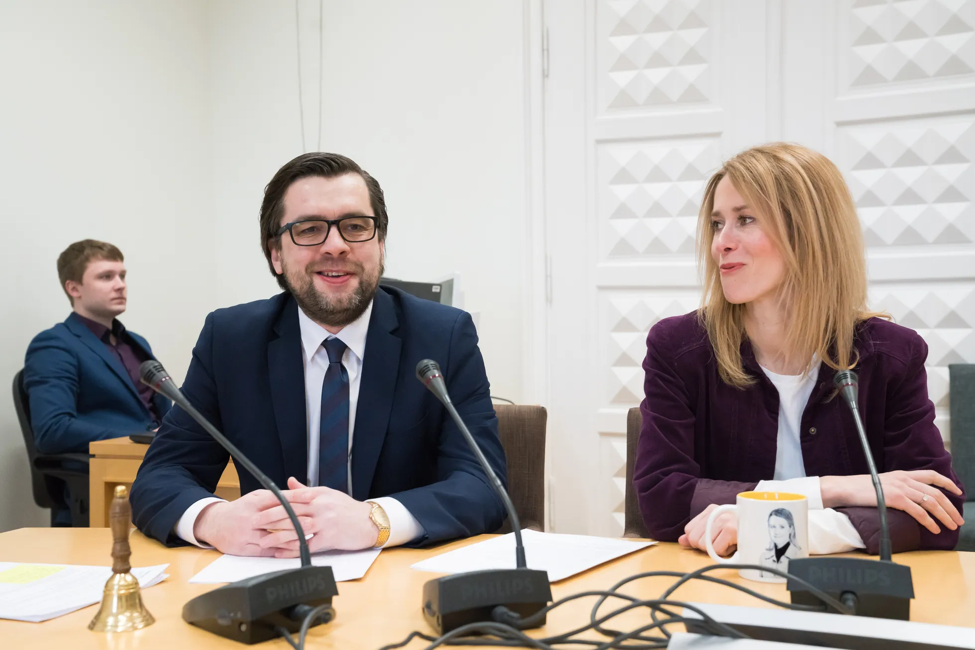 Tallinn. 12.03.2018. Kaja Kallas tutvustas erakonnakaaslastele erakonna uut peasekretäri kandidaati Kert Valdaru.