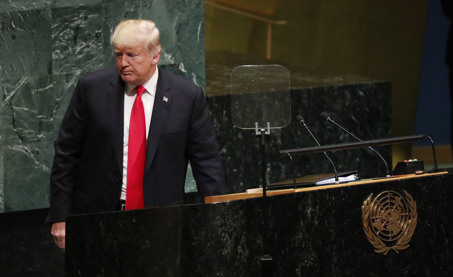 ASV prezidents Donalds Tramps pēc uzstāšanās ANO Ģenerālajā asamblejā