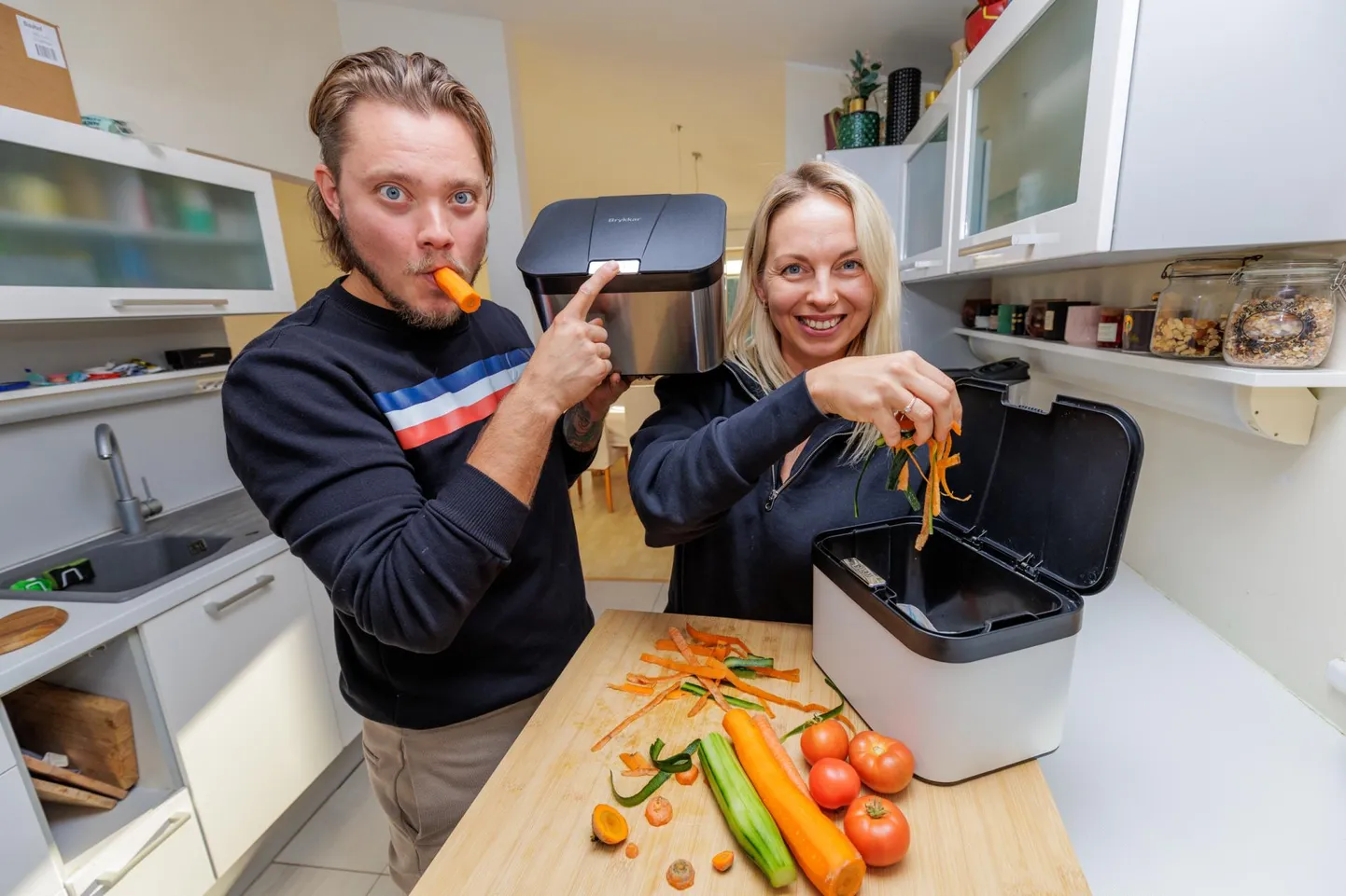 Bioprügikast Brykkar ning selle esindajad Rauno ja Anett Kutti.