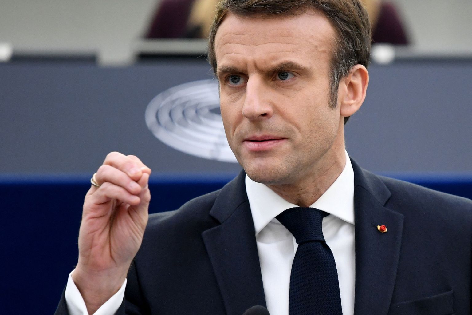 Emmanuel Macron europarlamendi ees.