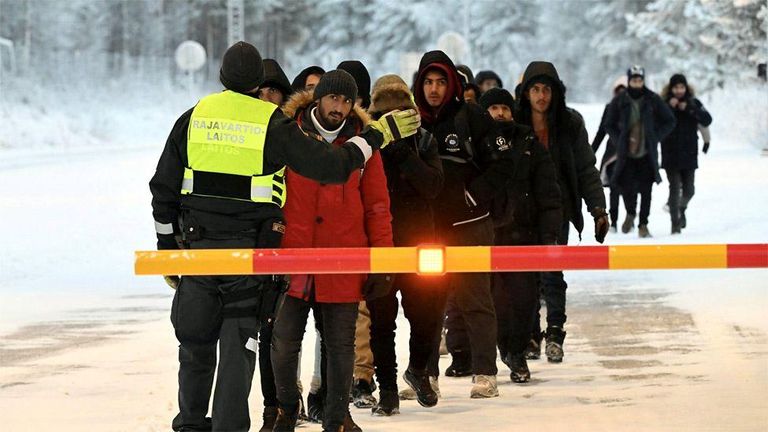 Мигранты на финской границе