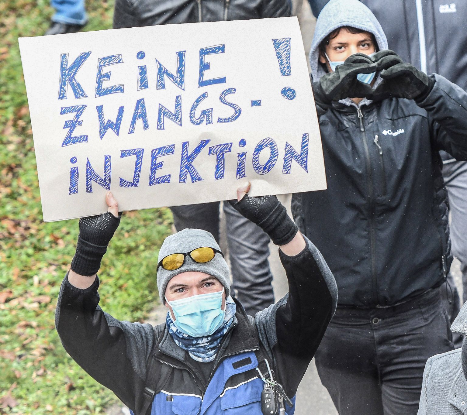 Koroonasüstide ja -poliitika vastane protest Saksamaal  Freiburgis möödunud aastal