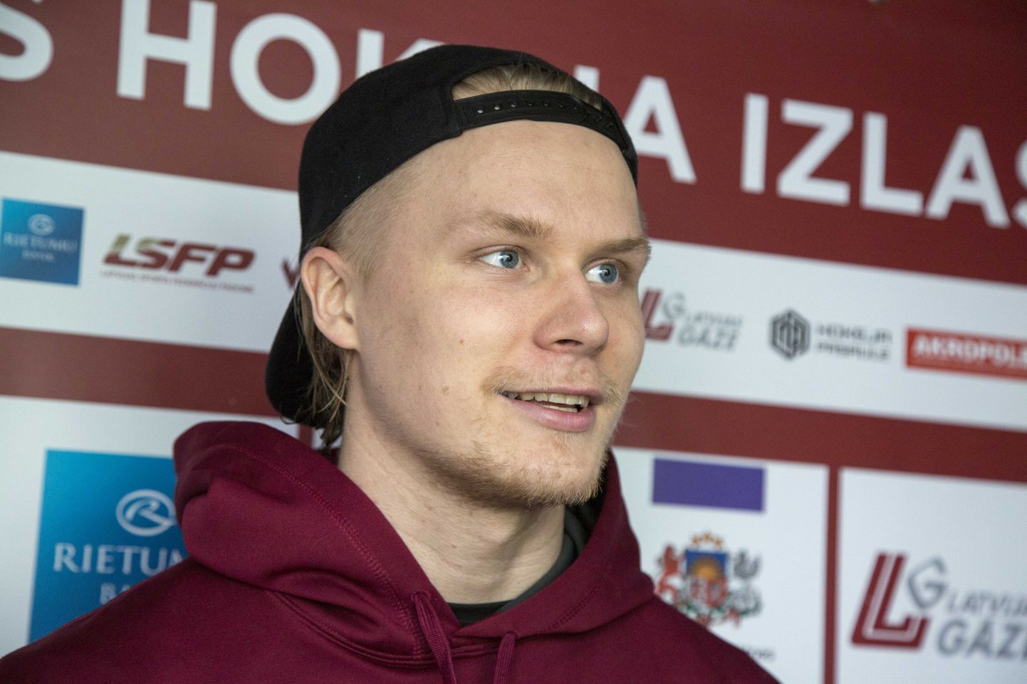 Latvijas hokeja izlases hokejists Rodrigo Ābols. 