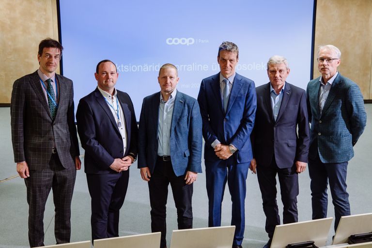 Coop Panga uue nõukogu liikmed vasakult: Raul Parusk, Silver Kuus, Alo Ivask, Ardo Hansson, Jaan Marjundi ja Roman Provotorov.