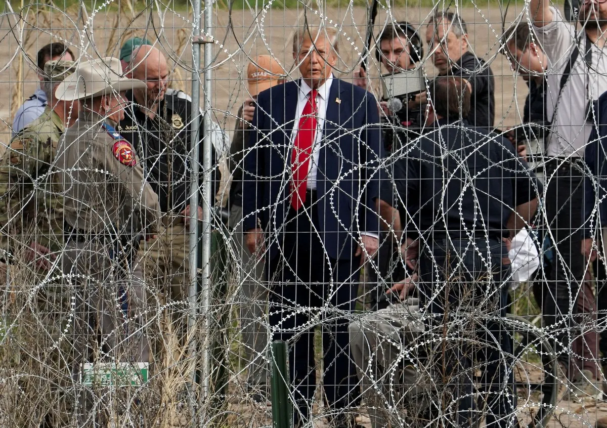Donald Trump on the border with Mexico, a country, that has gained prominence in the most recent U.S. Annual Threat Assessment.