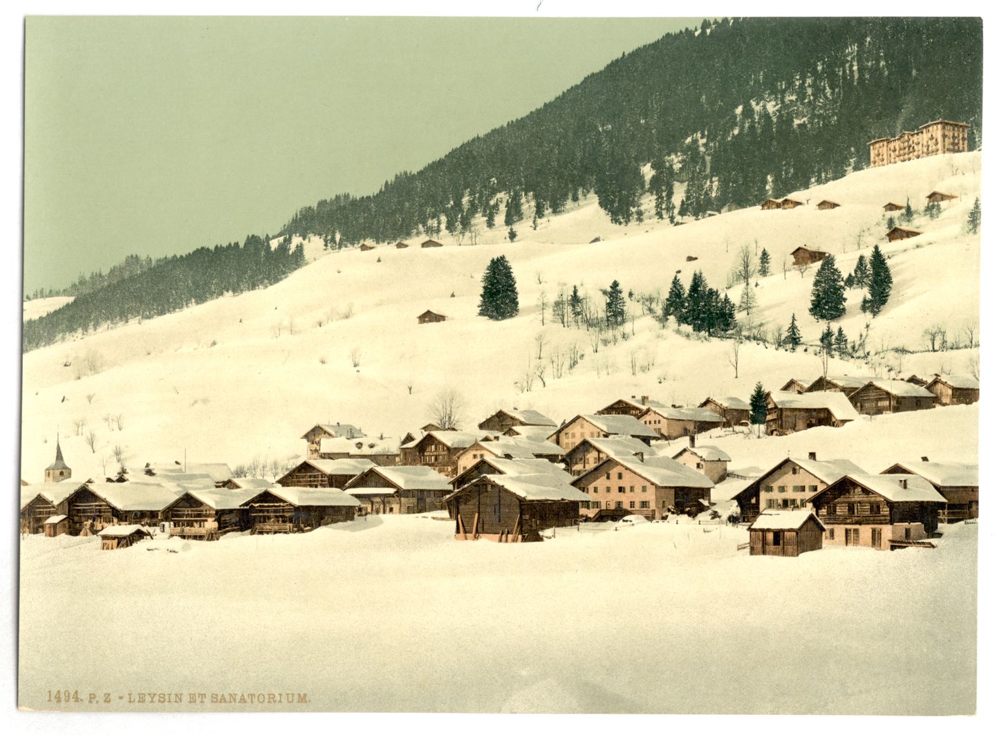 Leysini sanatoorium Šveitsis. Pilt on tehtud aastate 1890-1900 vahel.