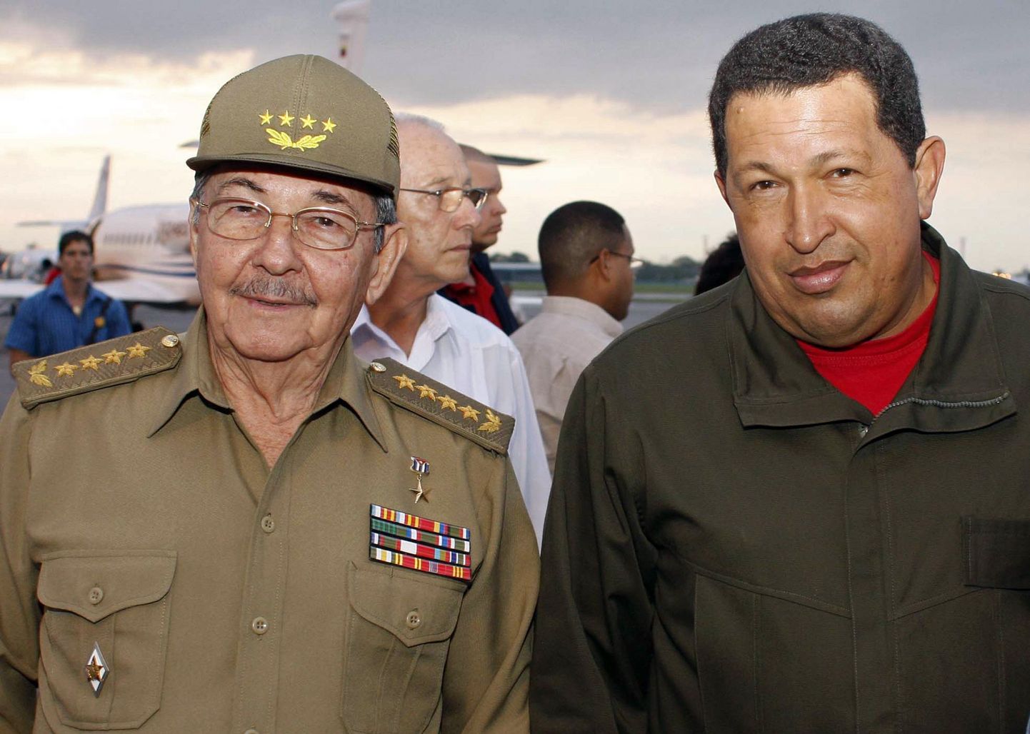 Kuuba president Raúl Castro (vasakul) ja Venezuela riigipea Hugo Chávez.