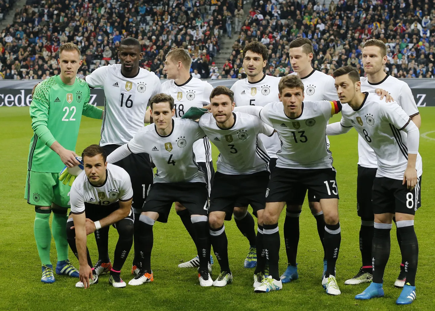 Сборная Германии перед недавним товарищеским матчем с Италией.