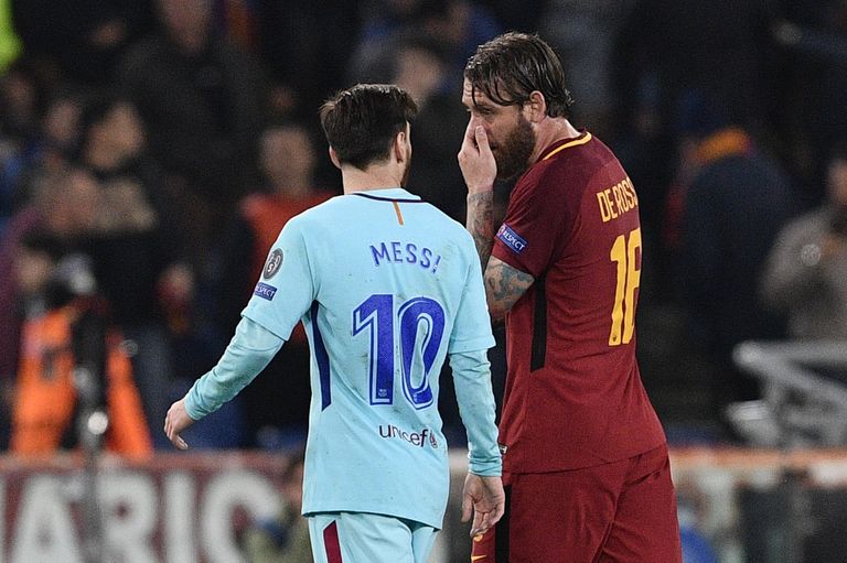 Daniele De Rossi (paremal) ja AS Roma vaigistasid paari nädala eest Lionel Messi ja FC Barcelona.