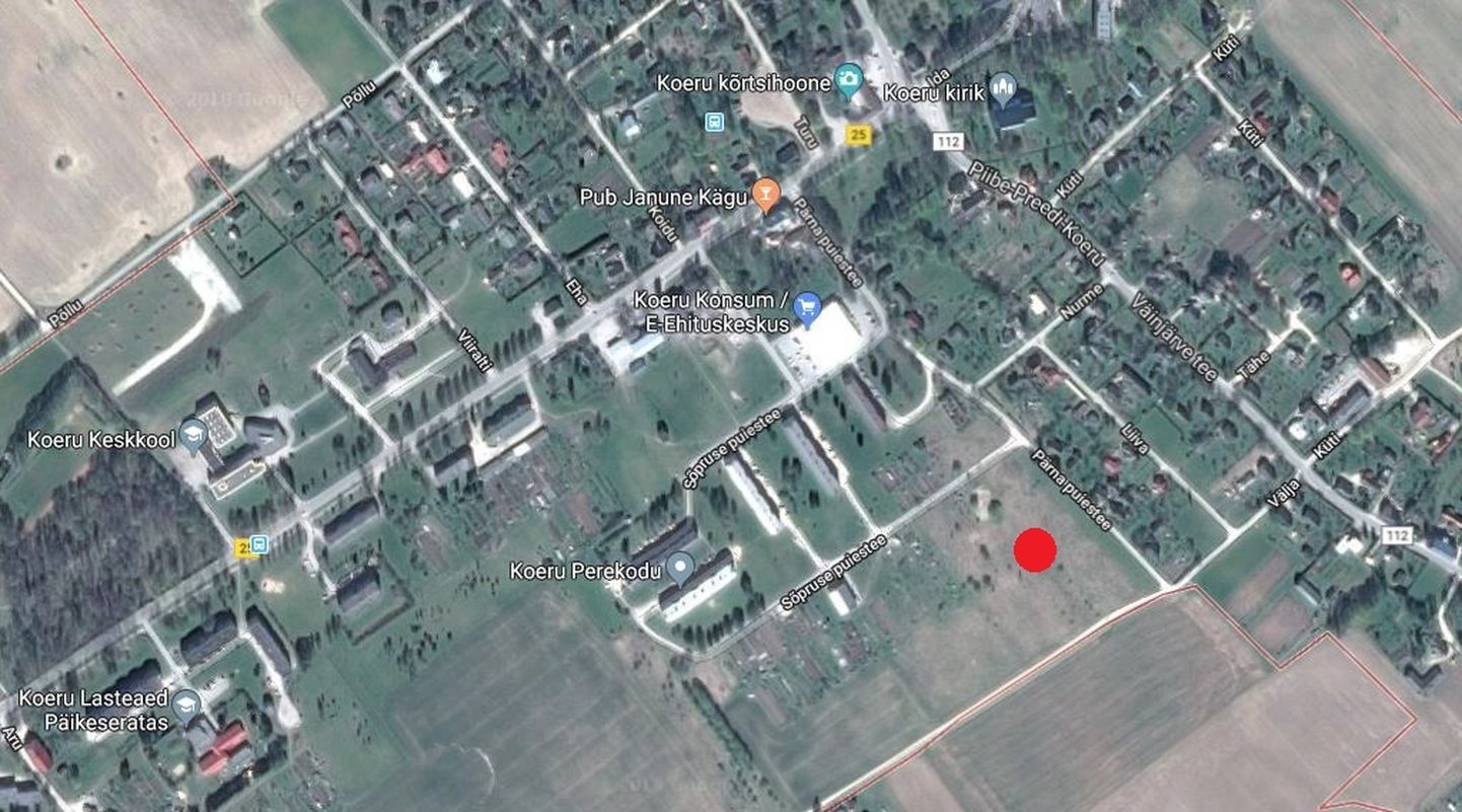 Kruntide asukoht on pildil märgitud punase täpiga.