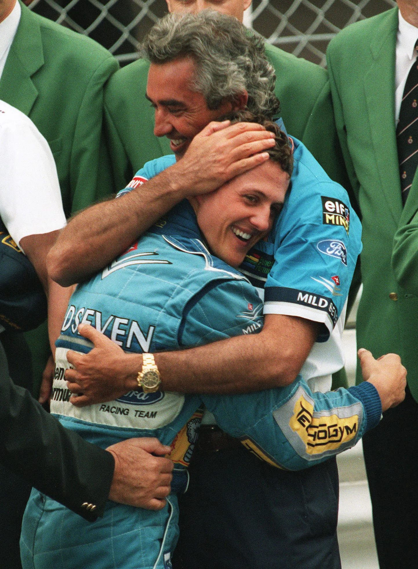 1994. aasta: Flavio Briatore kallistab Michael Schumacherit
