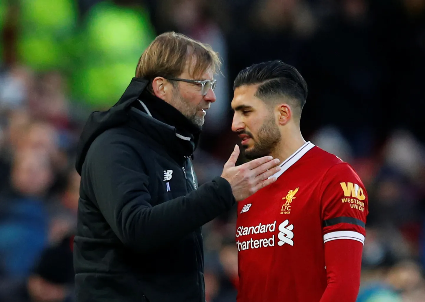 Emre Can (paremal) 2018. aastal Liverpooli särgis.