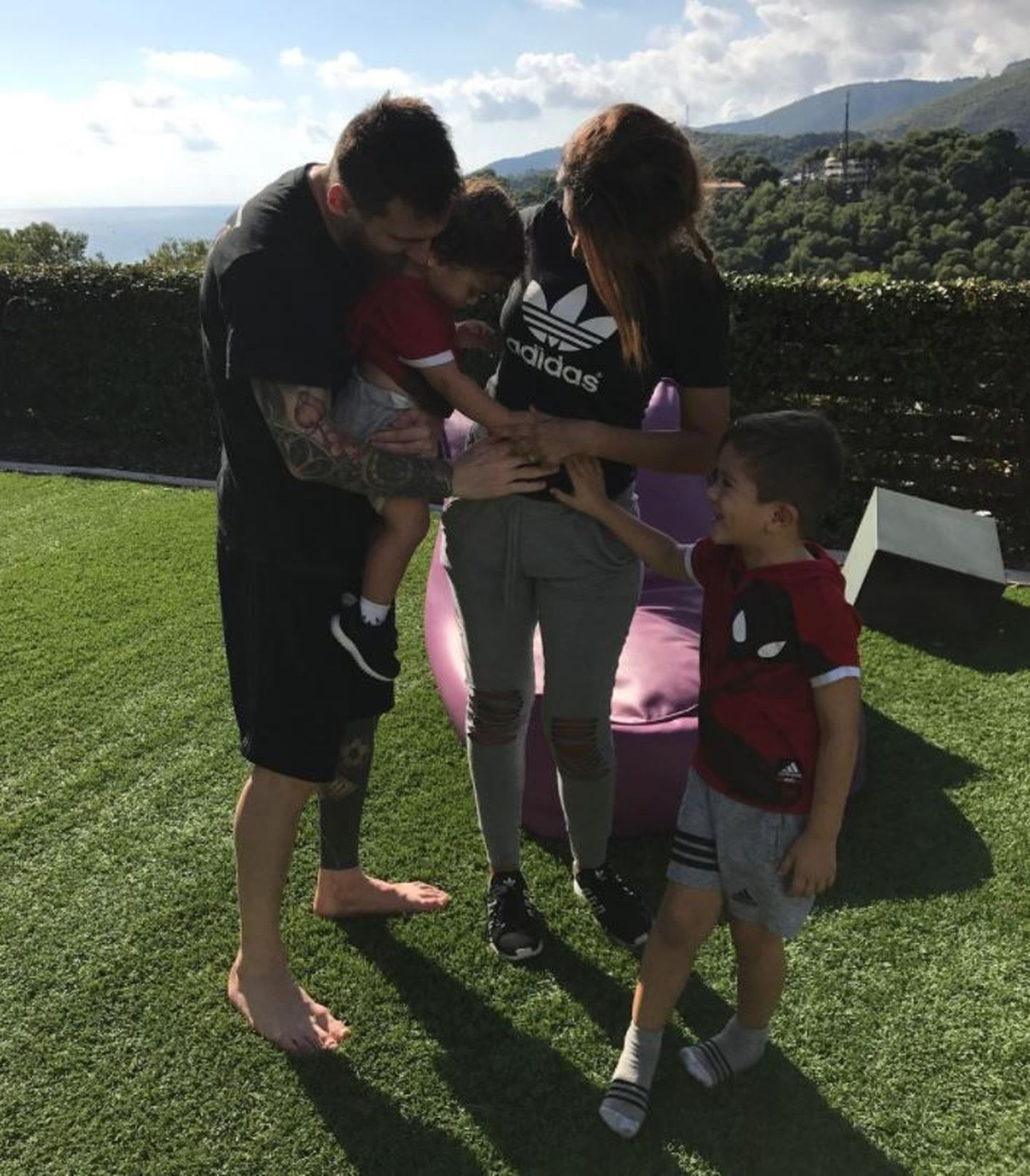 Lionel Messi ja tema perekond.