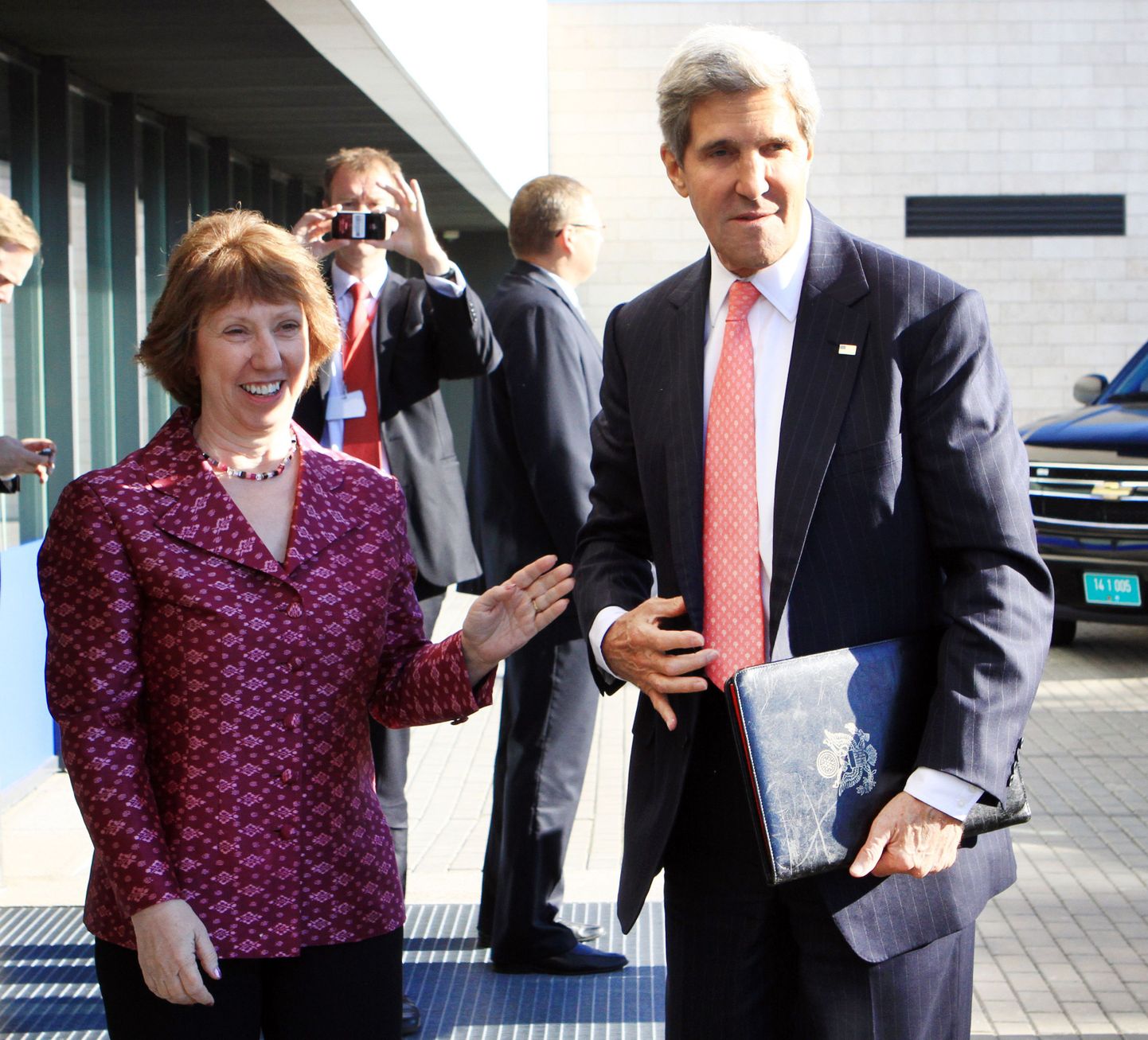 Euroopa Liidu välis- ja julgeolekupoliitika esindaja Catherine Ashton (vasakul) ja USA välisminister John Kerry Vilniuses.