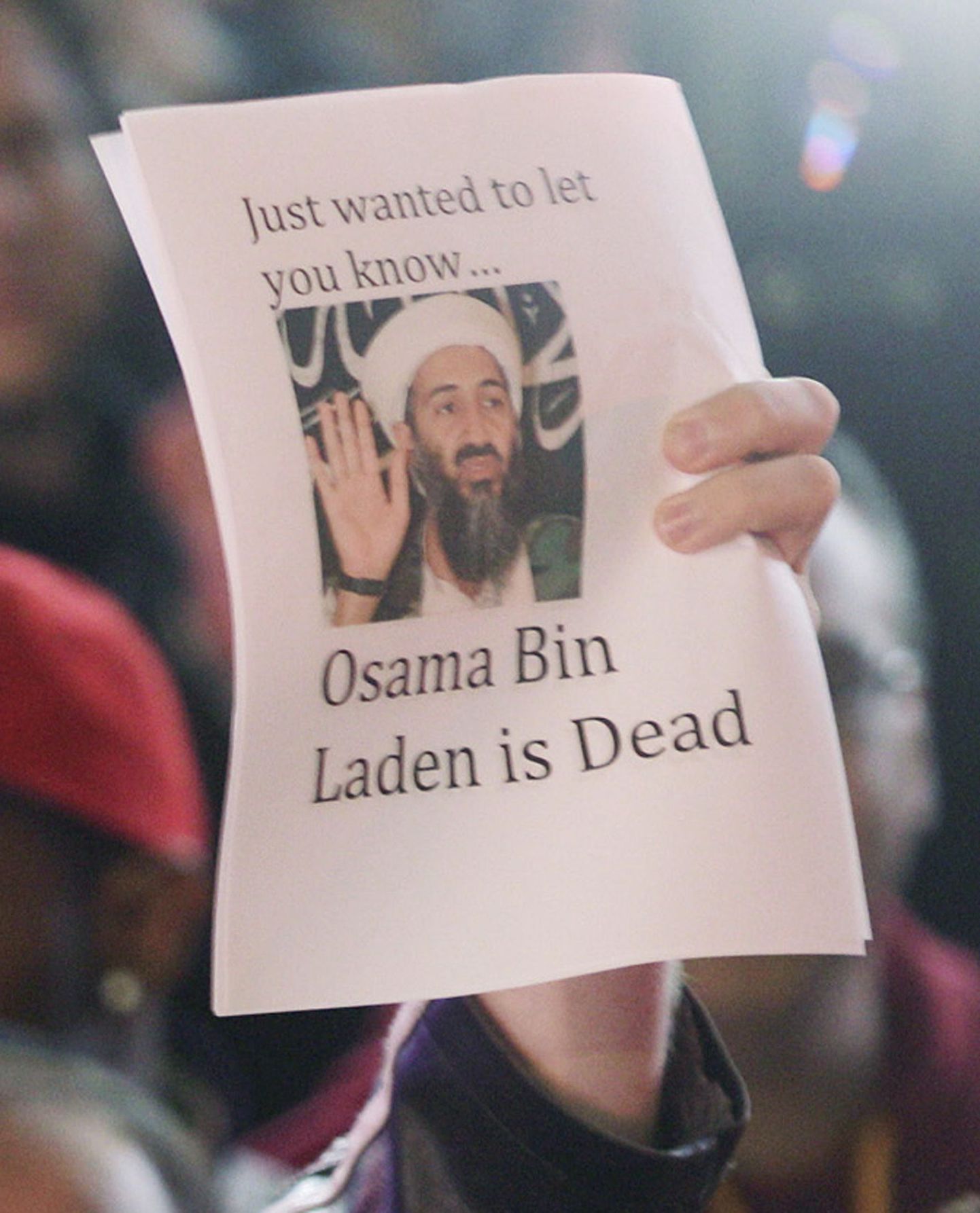 Lendleht, millel teatatakse Osama bin Ladeni surmast