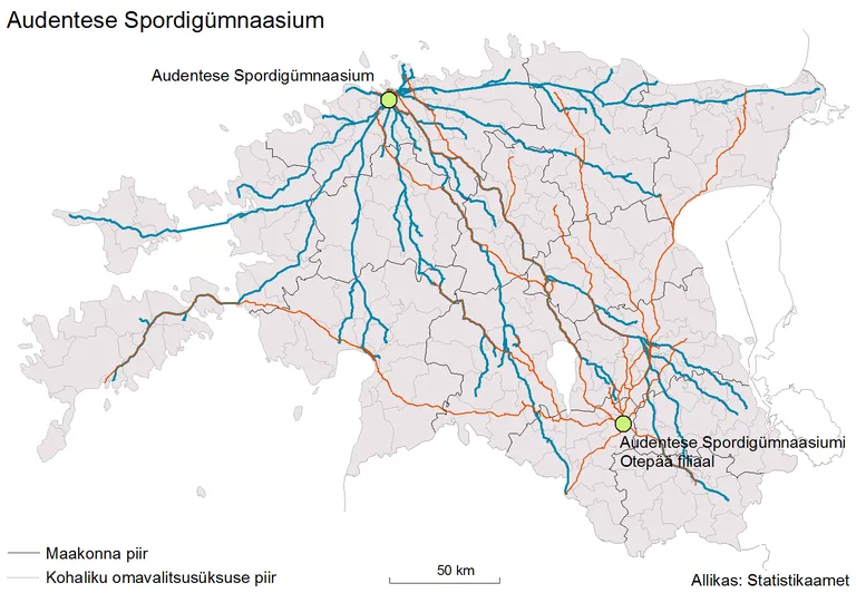 Audentese gümnaasiumi õpilaste koolitee.