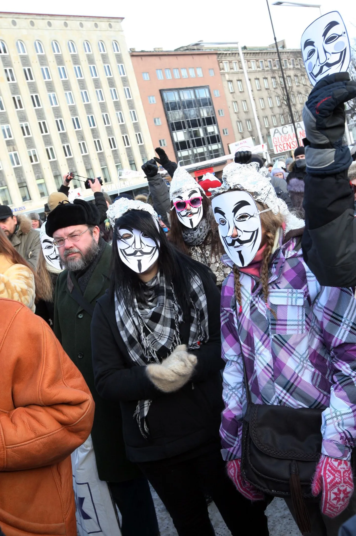 ACTA meeleavaldus Vabaduse väljakul 12. veebruaril 2012.