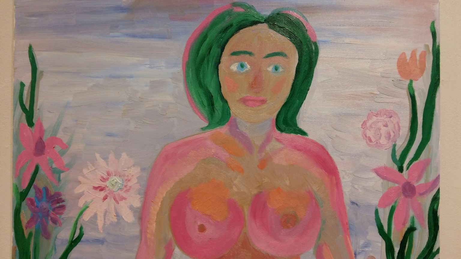 Paavo Kanguri õlimaal «Emajõe näkk», fragment.