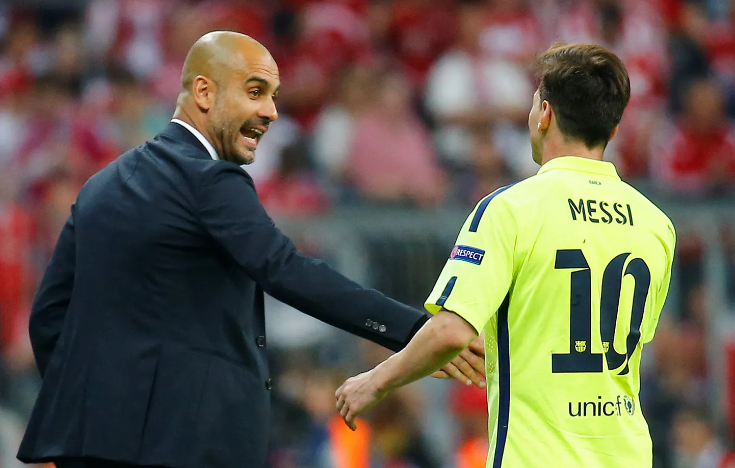 Peps Guardiola un Lionels Mesi