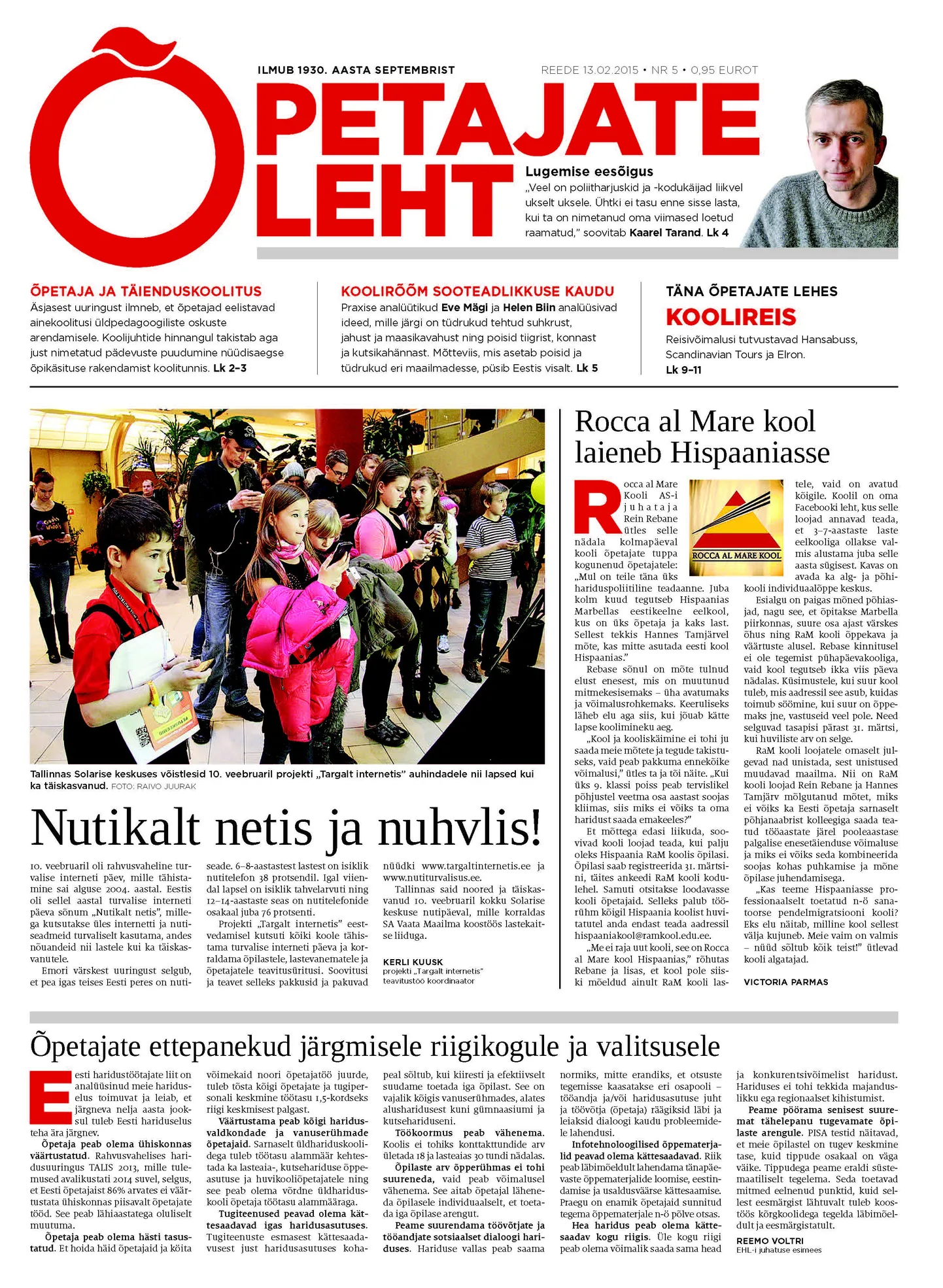 Õpetajate Leht 13. veebruaril 2015