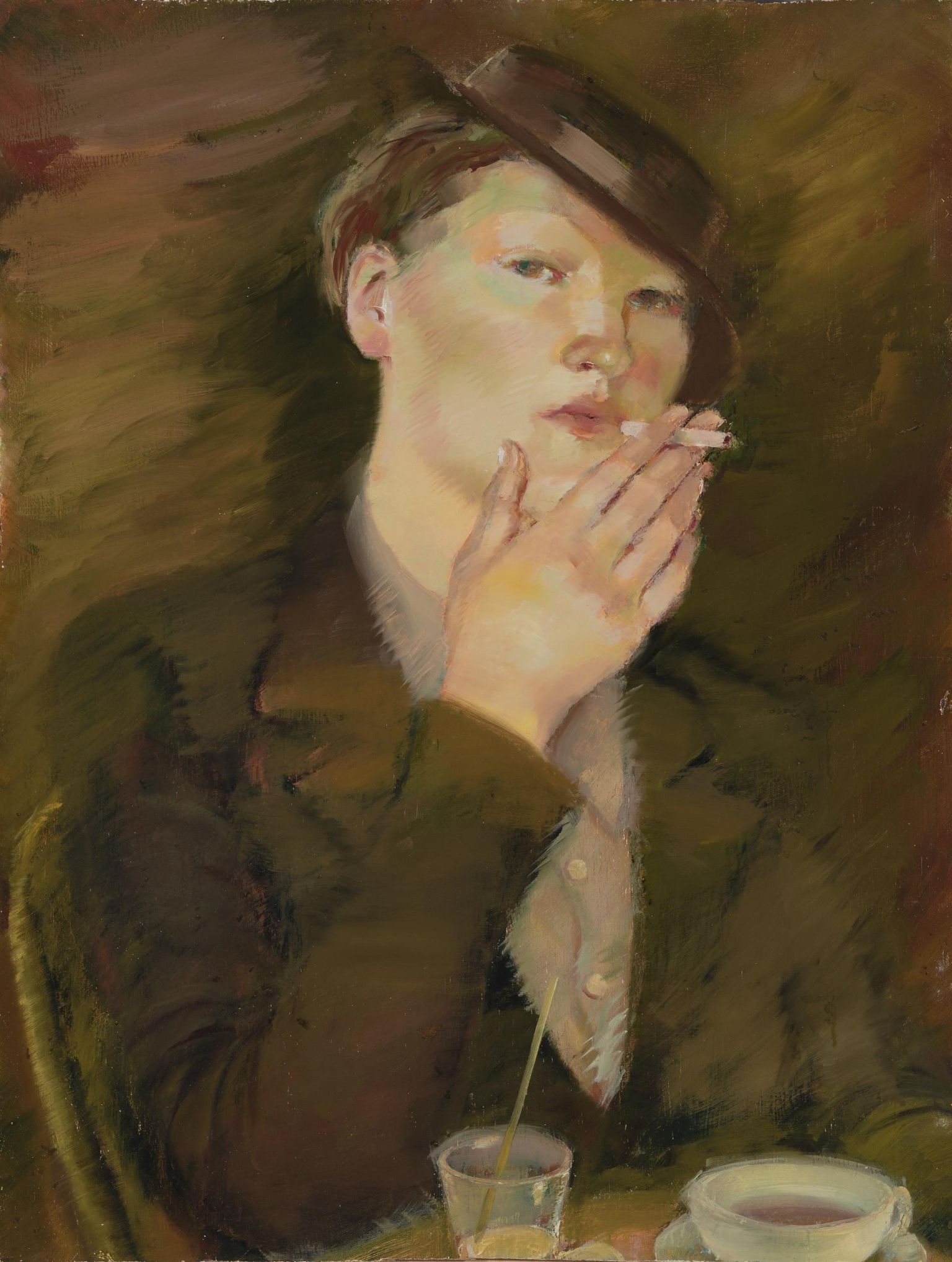 «Naine sigaretiga», Lydia Mei (1896–1965), 1920. aastad, õli, Eesti kunstimuuseum.