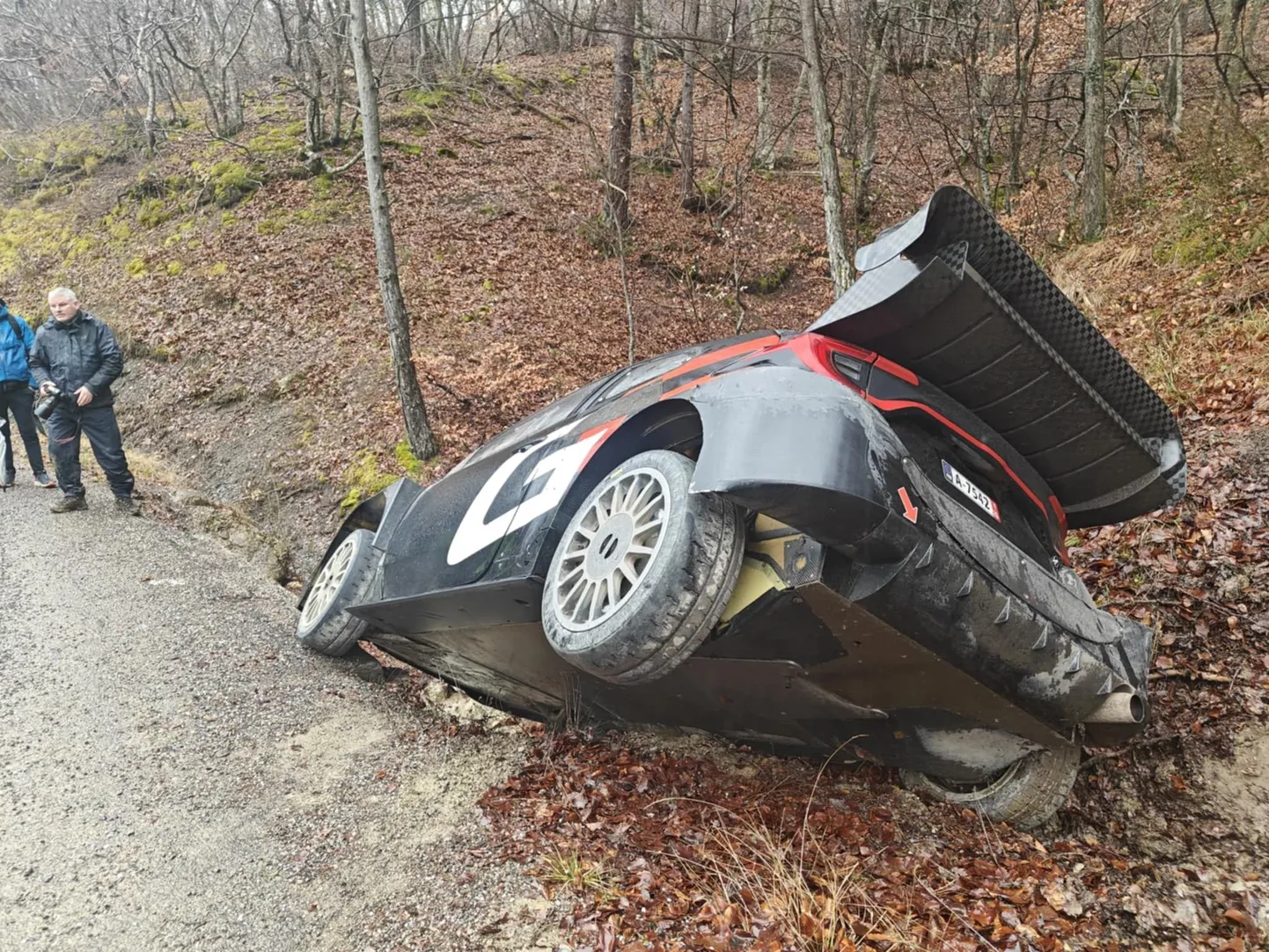 Elfyn Evansi testisõit lõppes kraavis.
