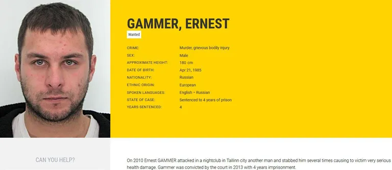 Tagaotsitav Ernest Gammer.