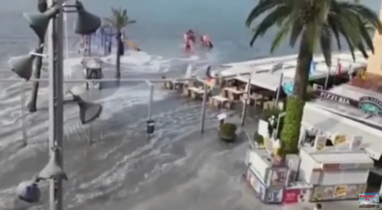 Kuvatõmmis videost: minitsunami Mallorca ja Menorca saartel.
