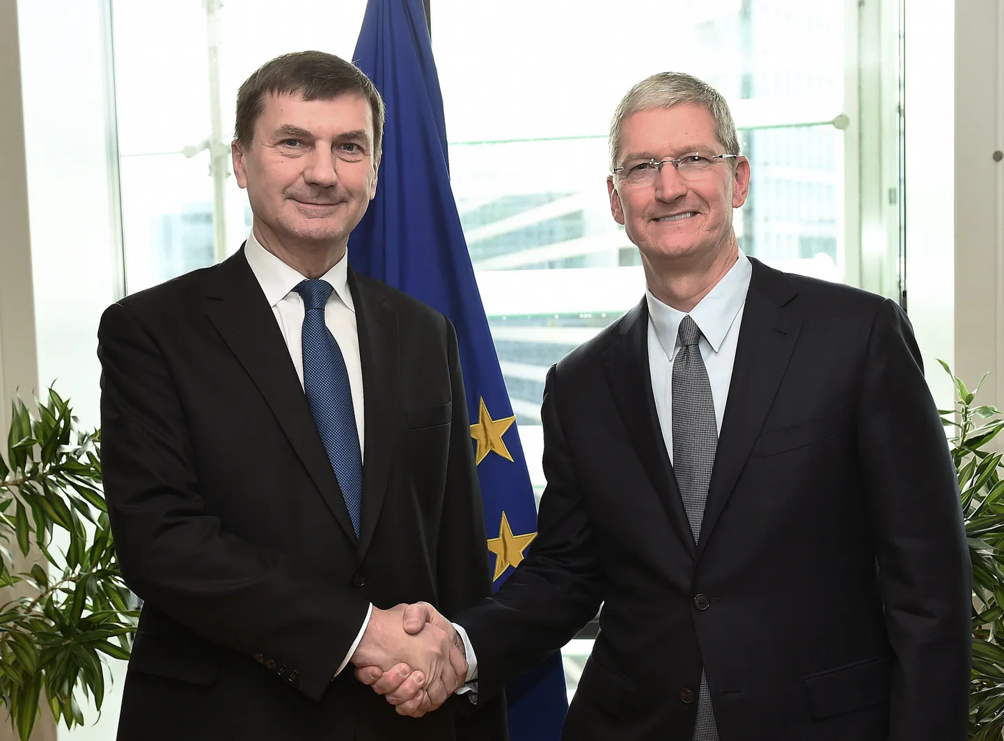 Euroopa Komisjoni digitaalse ühisturu asepresident Andrus Ansip kohtus Apple'i juhi Tim Cookiga.