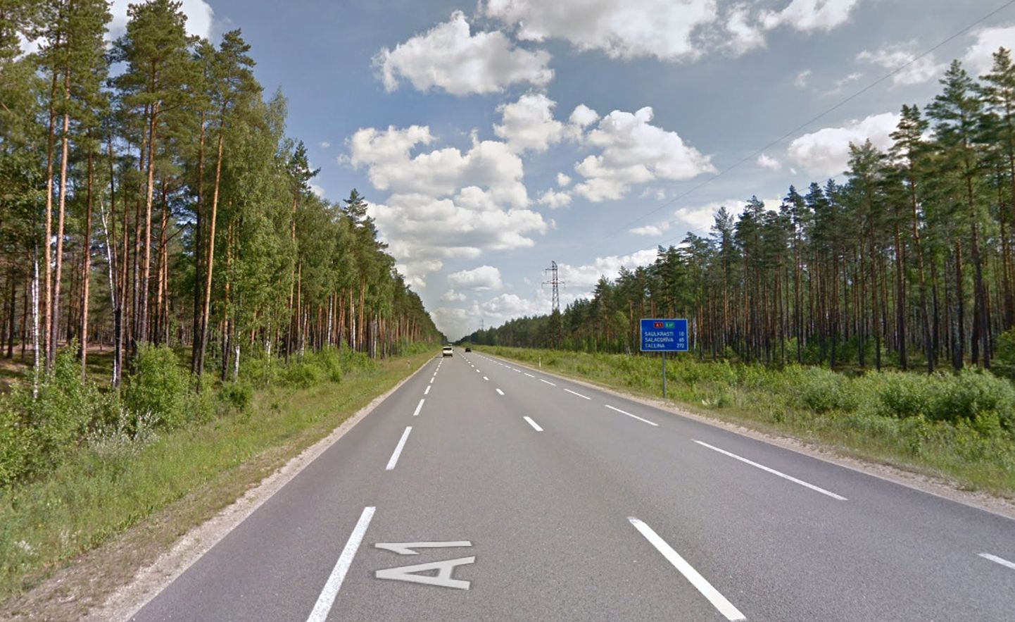 Valsts autoceļš A1 jeb Tallinas šoseja pie Saulkrastiem
