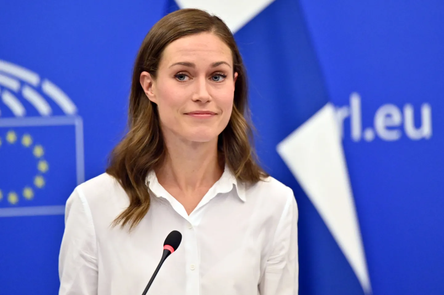 Sanna Marin Euroopa Parlamendi kõnepuldis 13. septembril 2022.